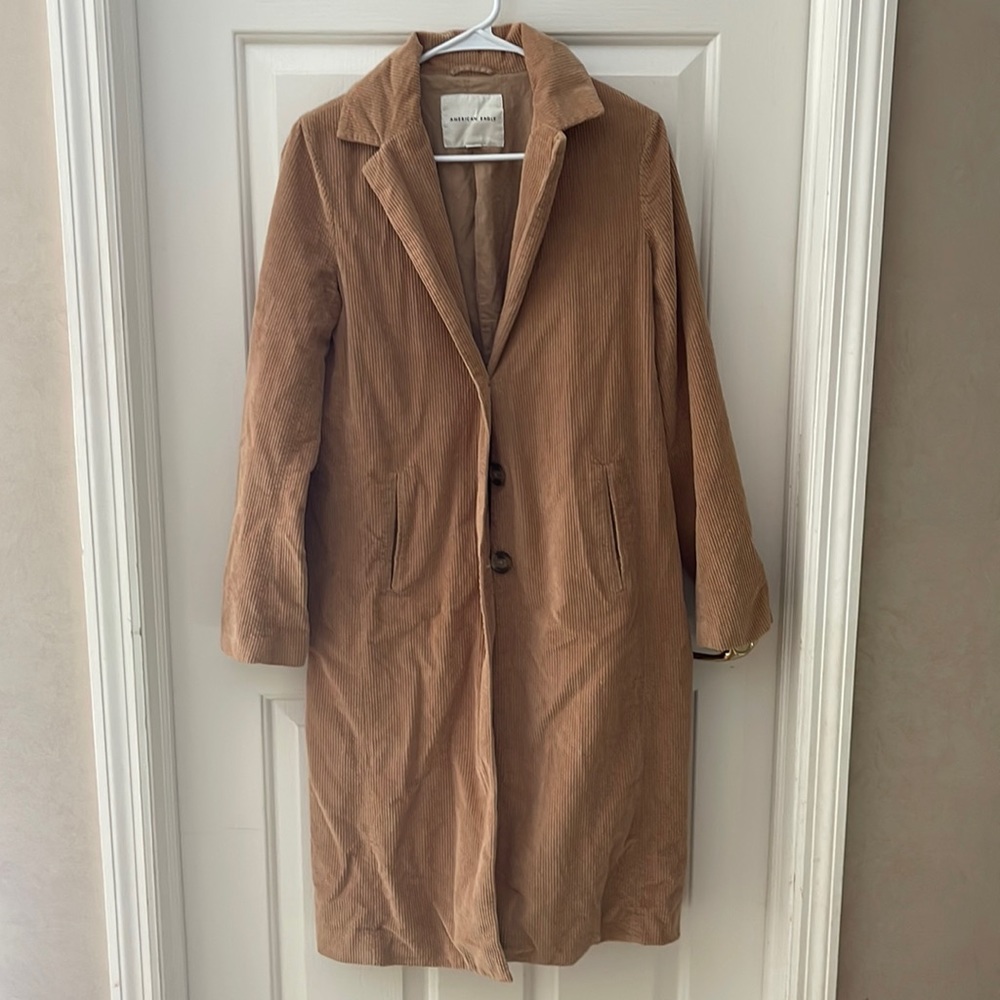 American Eagle Corduroy Trench Coat Size Small